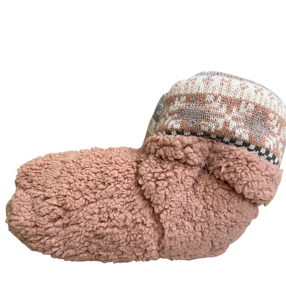 Muk Luks NWT Slipper Boots Womens Size 8-10 L/XL house Knit Faux Fur Lined Cozy